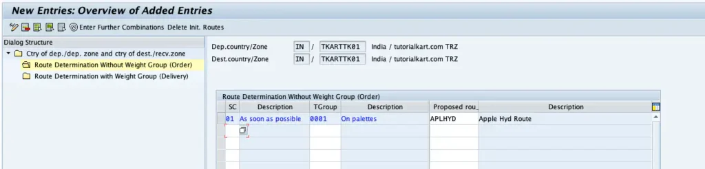Determine Route Automatically into Sales Order in SAP